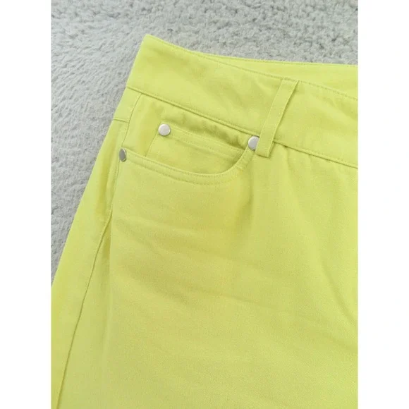J McLaughlin Jeans Womens 6 Yellow Mid Rise Cotton Blend Stretch Tapered - Picture 2 of 8